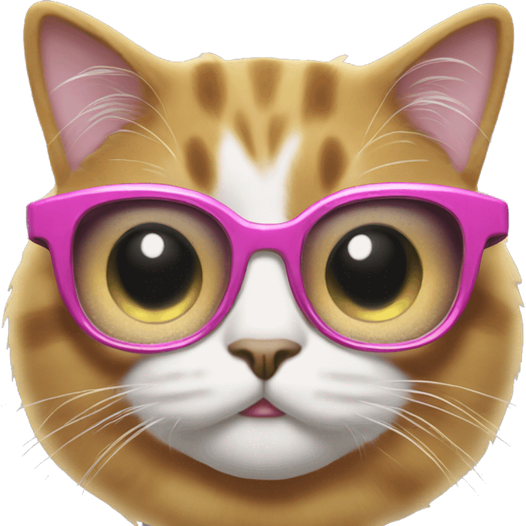 Silly cat with sparkly glasses emoji