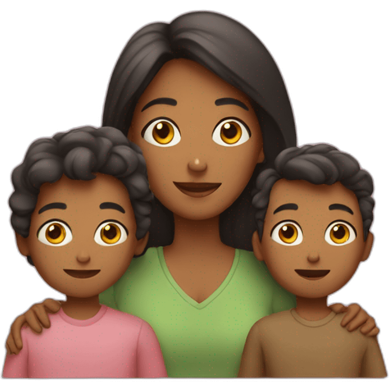 Mom with 2 boys  emoji