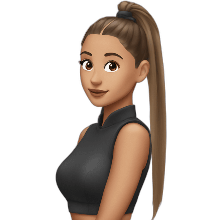 Ariana Grande with ponytail emoji