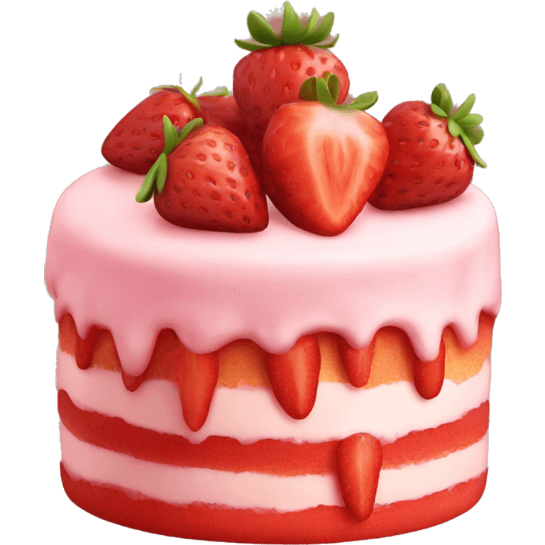 Strawberry cake cute emoji