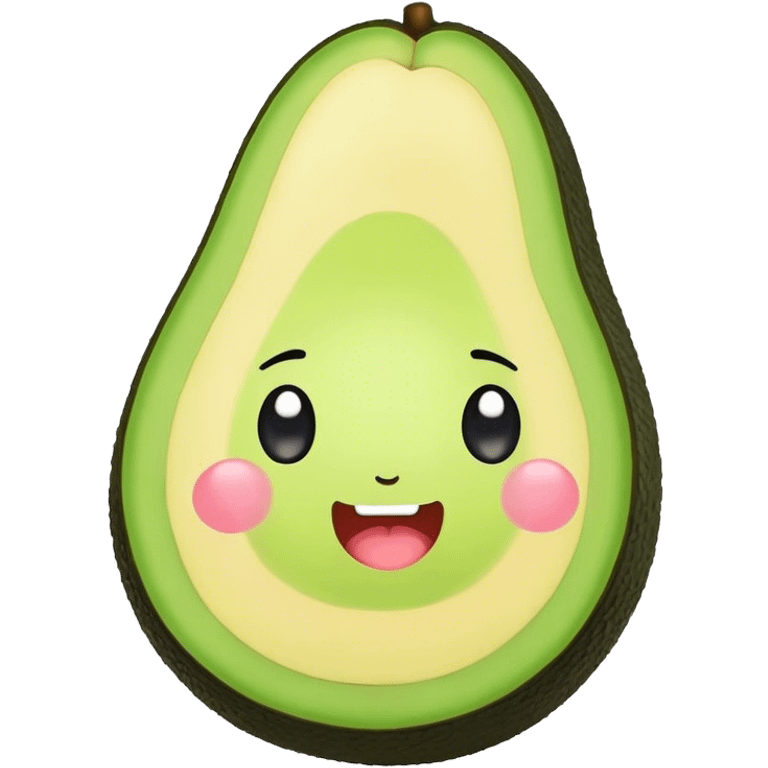 Cute avocado kawaii emoji