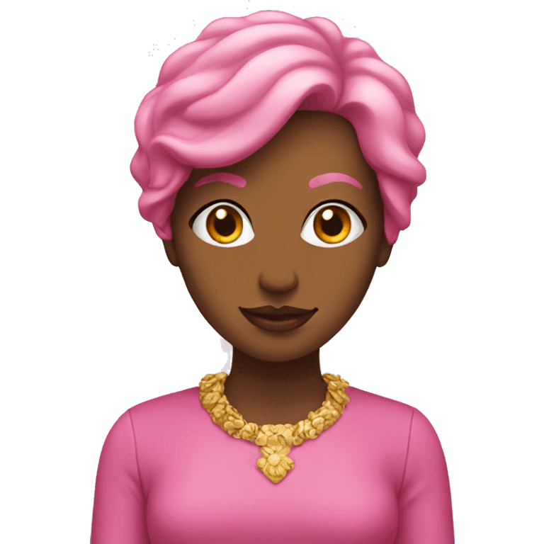 pink and gold woman emoji