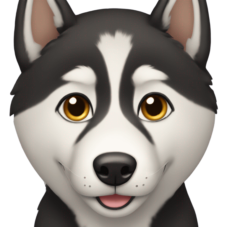 Black husky with light brown eyes emoji