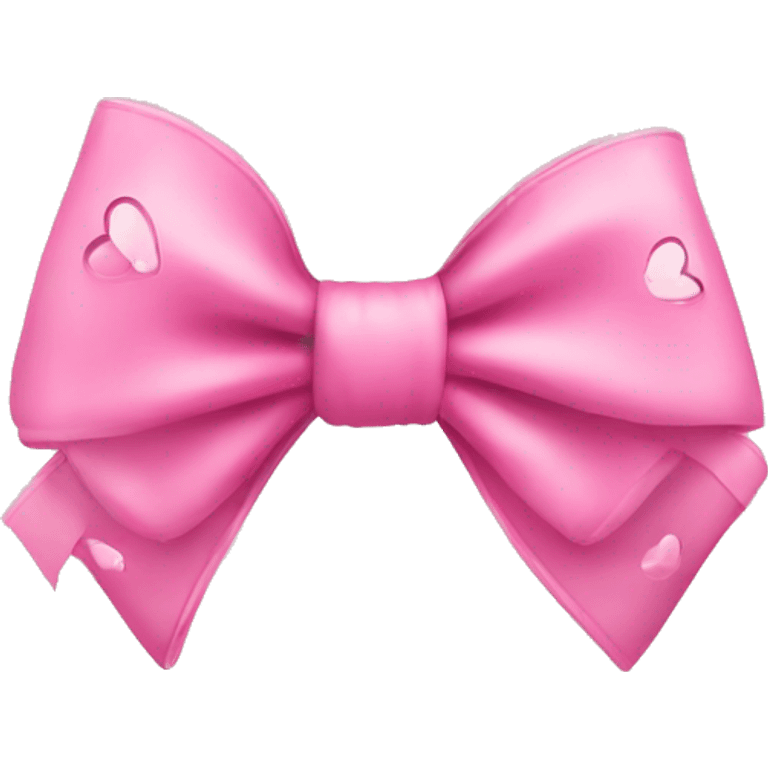 pink bow with little pink hearts in the center emoji