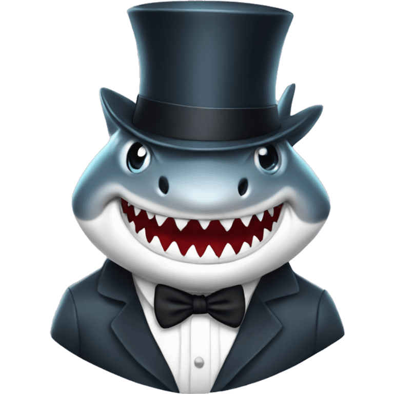 Shark with tophat emoji