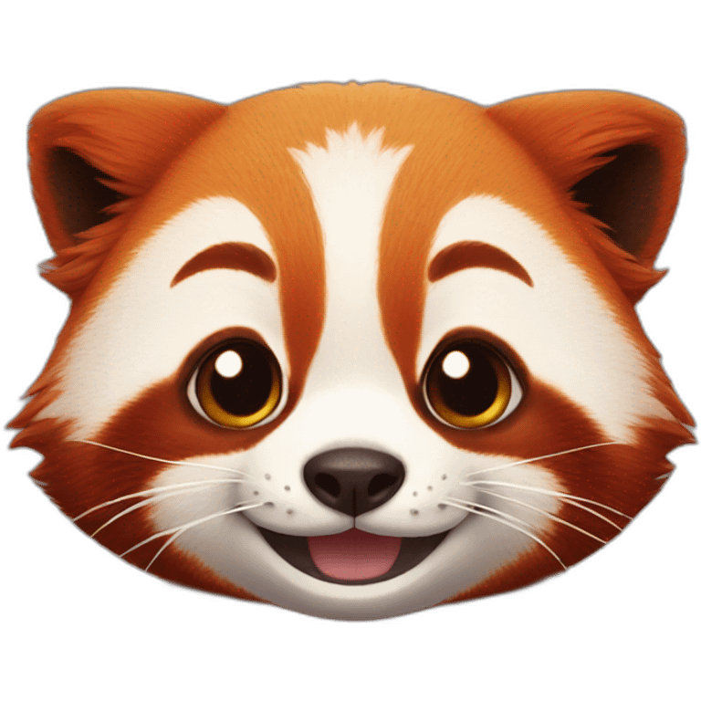 Red panda face happy tears emoji