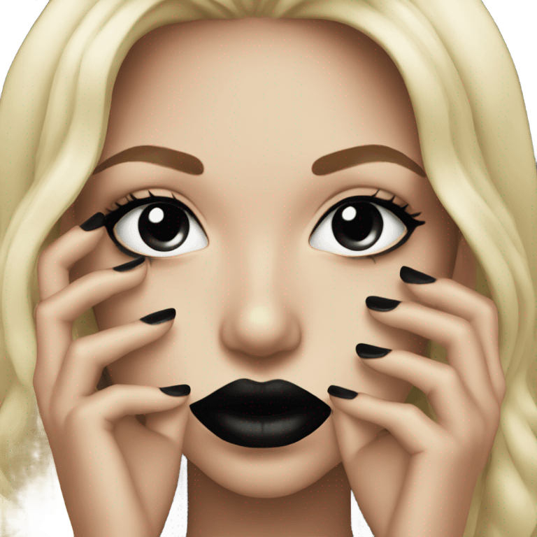 black lips with black nails emoji