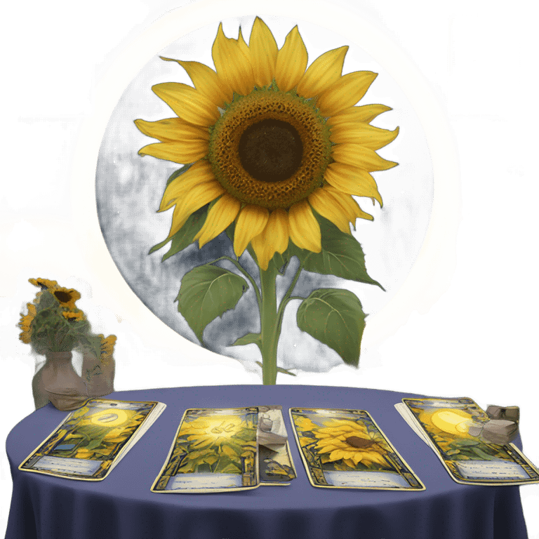 moonlit sunflower tarot reading emoji