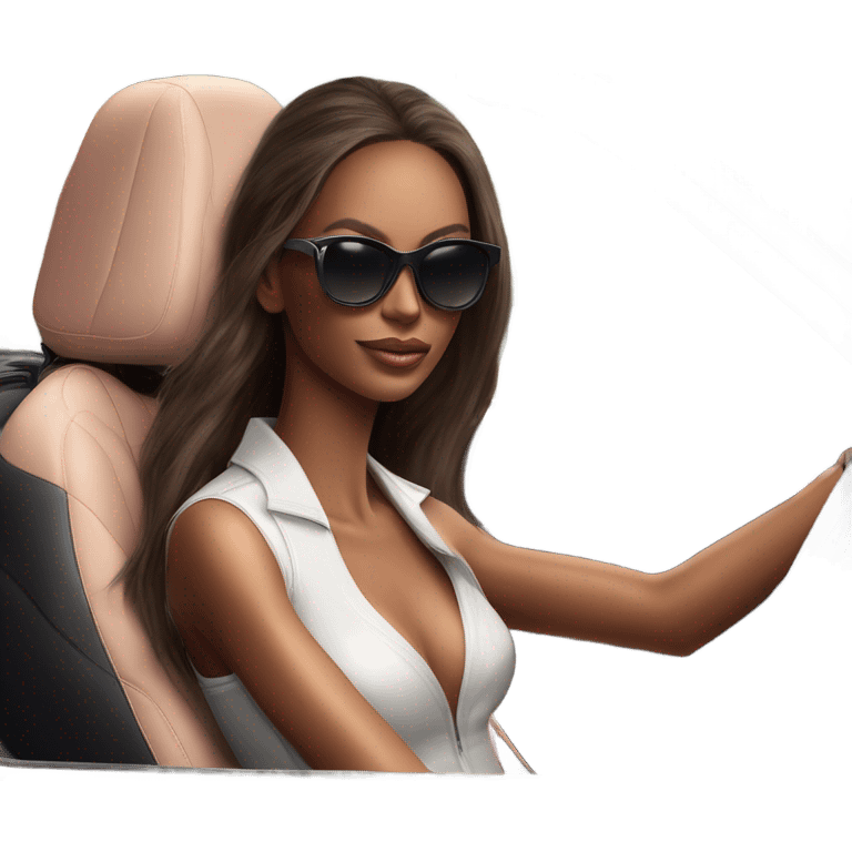 Photo of Victoria secret model driving a sports car emoji