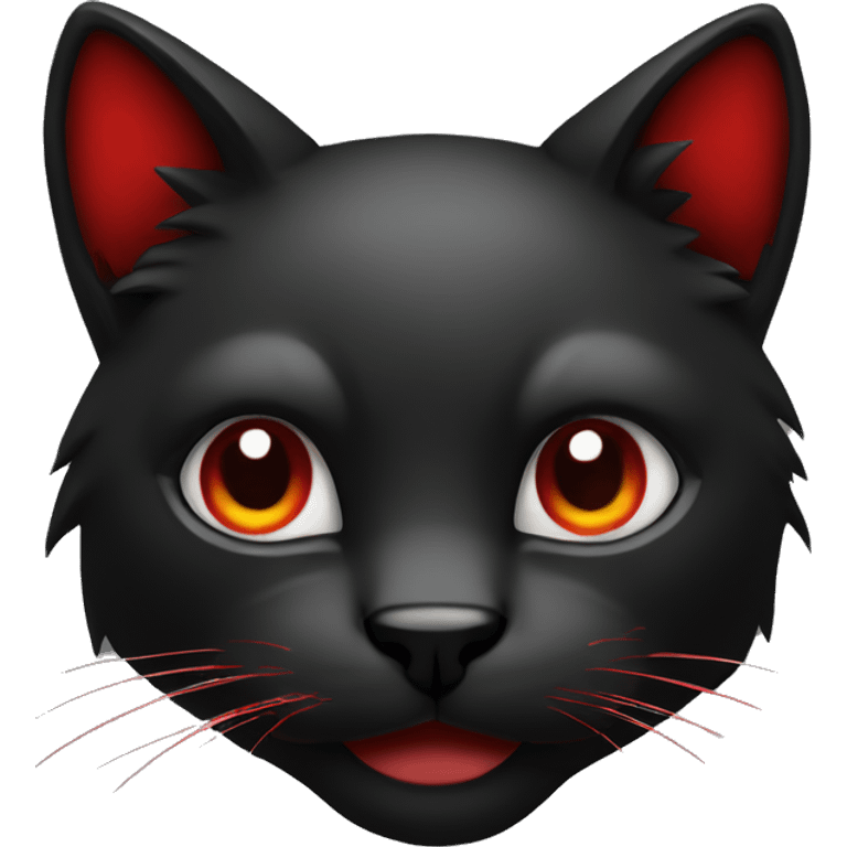 cool edgy black and red feline Fakémon emoji