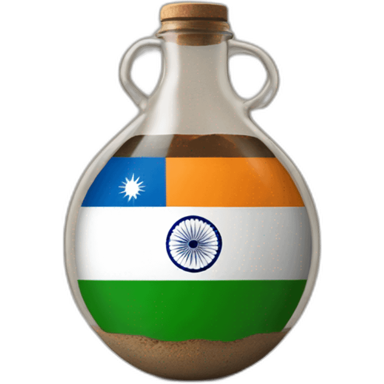 Indian flag in ancient gravitational flask  emoji