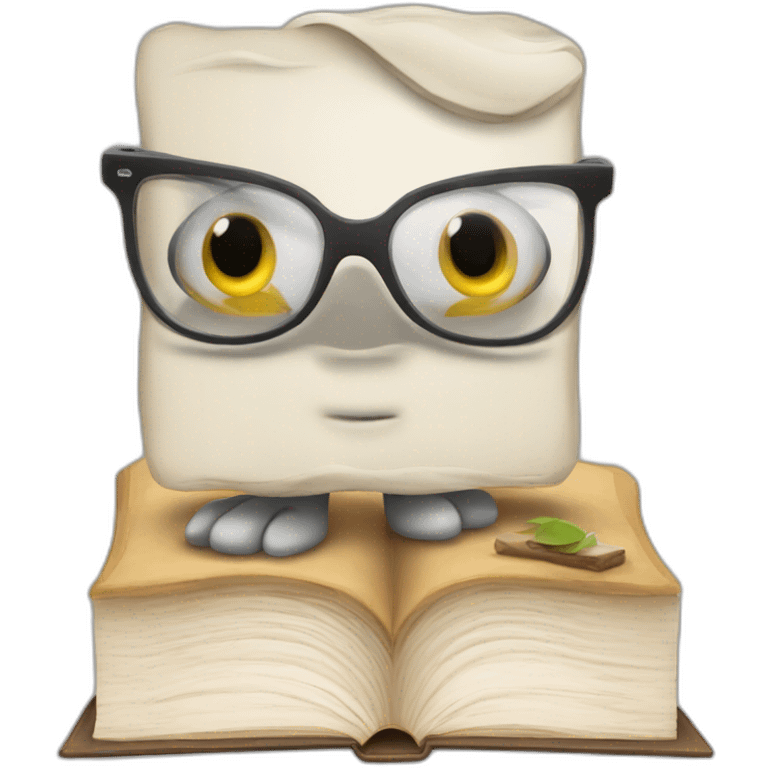 Libro con ojos y pies emoji