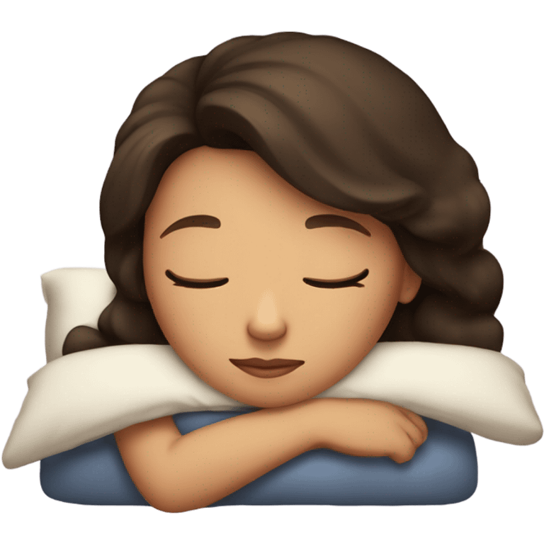 Brunette girl sleeping emoji