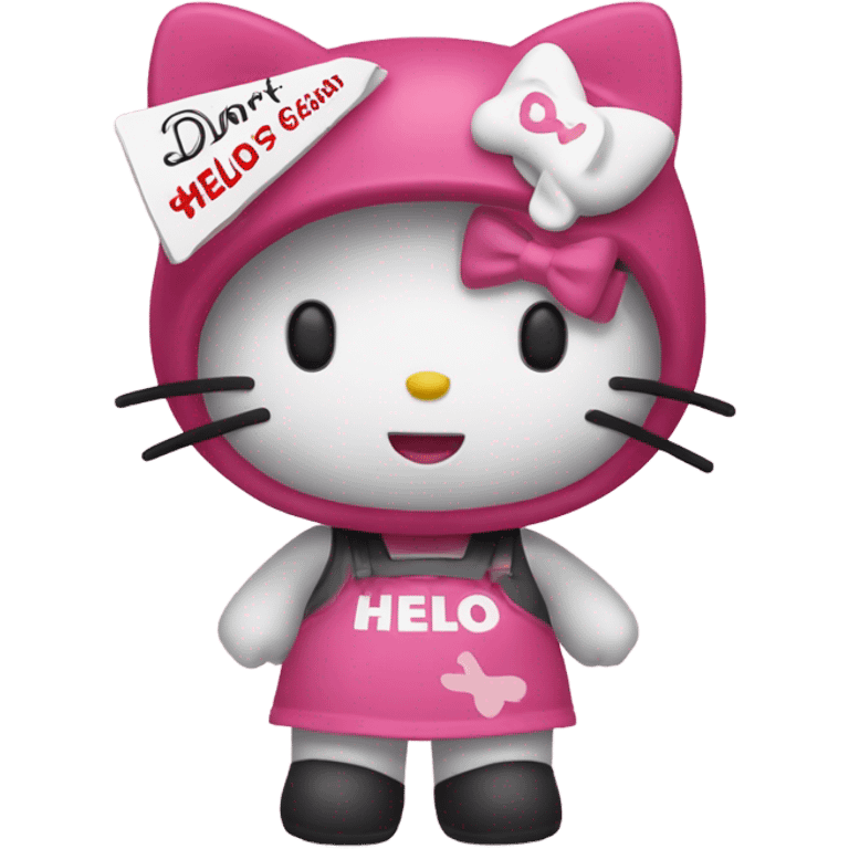 Hello kitty holding a sign that says “don’t crash out” emoji