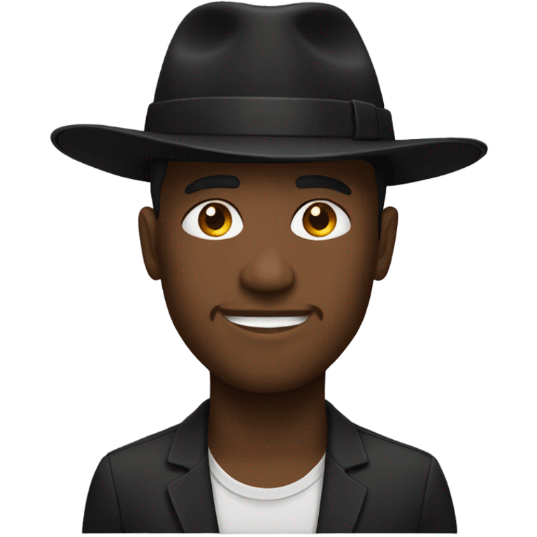 black men's hat emoji