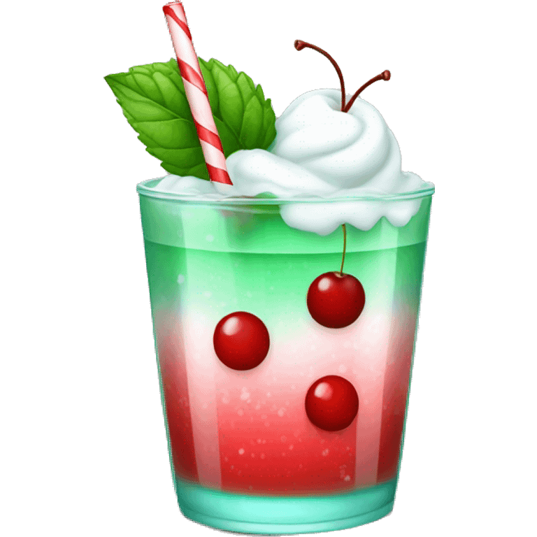 Peppermint soda with a cherry emoji