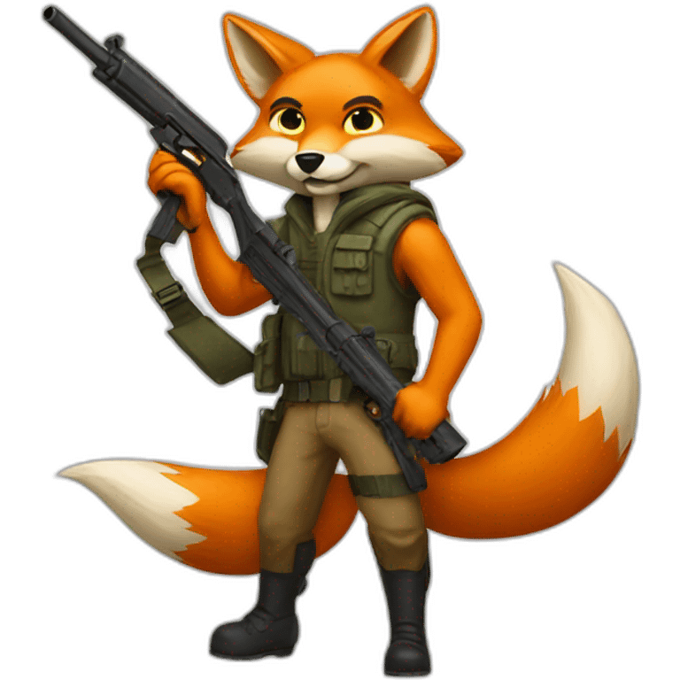 Fox with a gun emoji