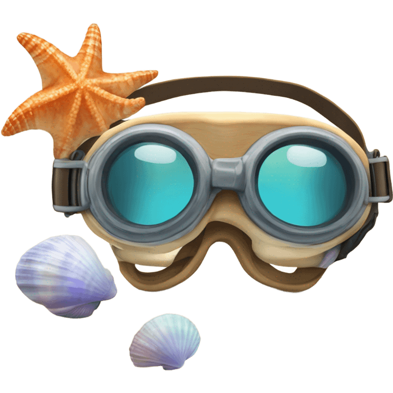 Many shells in a pair of goggles  emoji