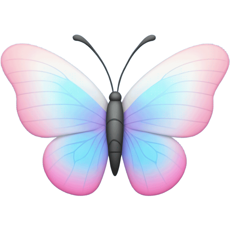 A butterfly but its wings are the colors of a trans flag emoji