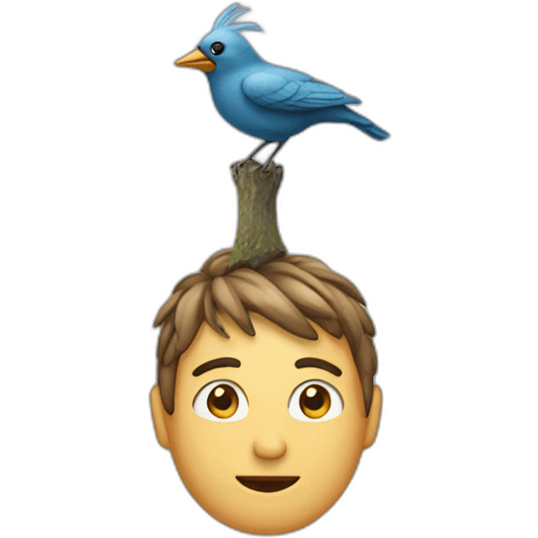 person with a bird on his head emoji