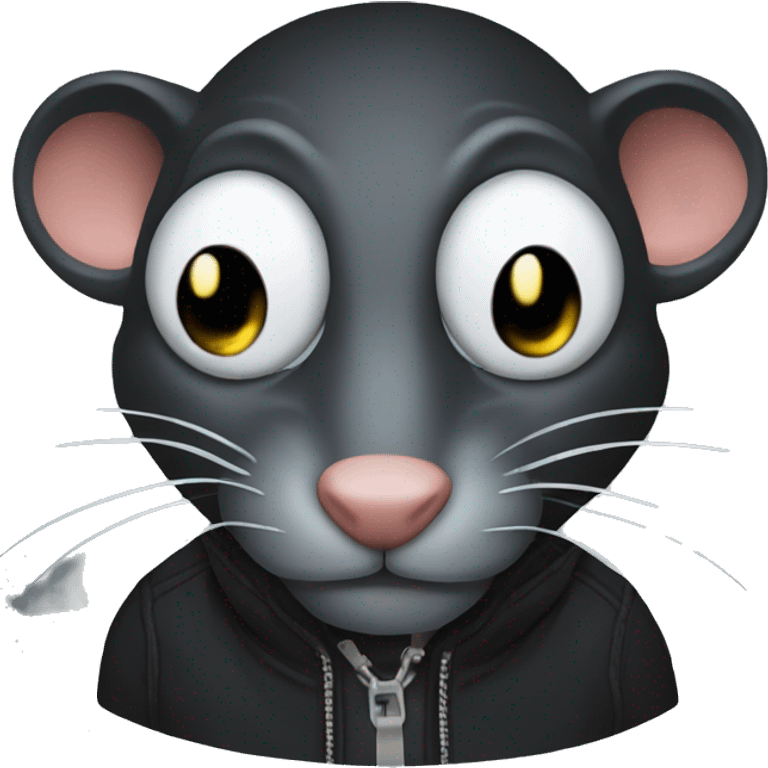 A black rat as a hacker emoji