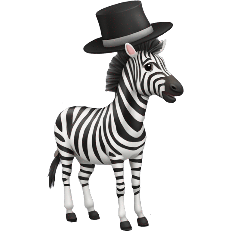 Zebra with an froh hat emoji