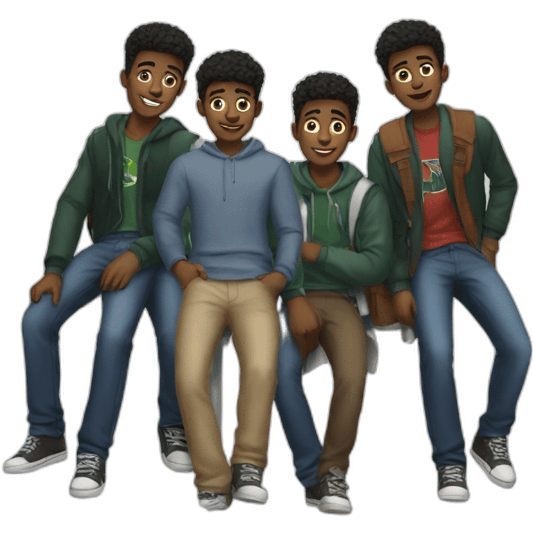 group of college boys emoji