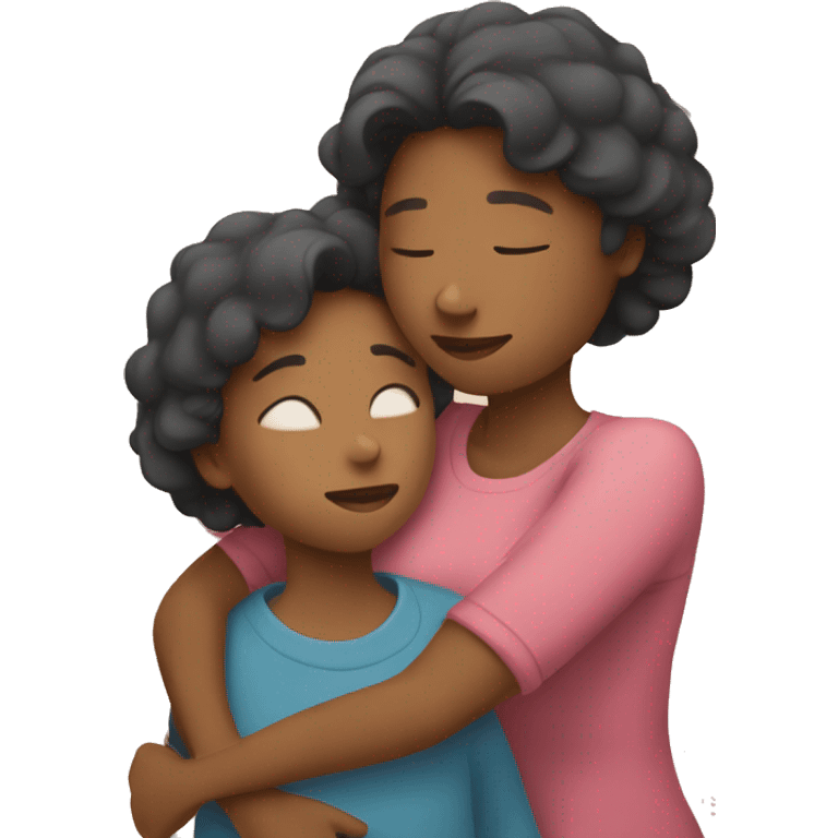 Mom and daughter hugging emoji