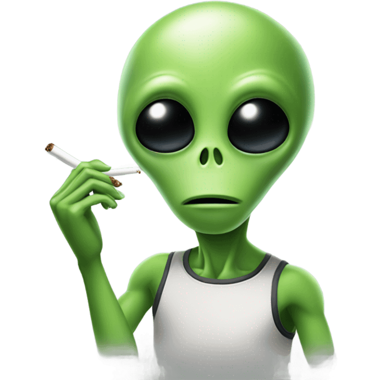 green alien smoking weed  emoji