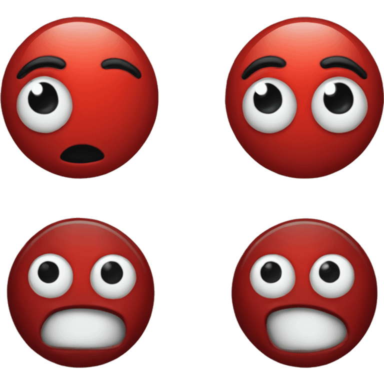 red circle with two black ovals where eyes would be emoji