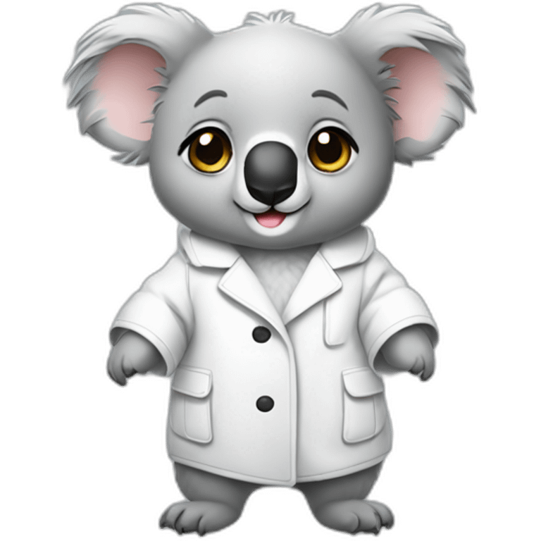 cute koala wearing white coat emoji