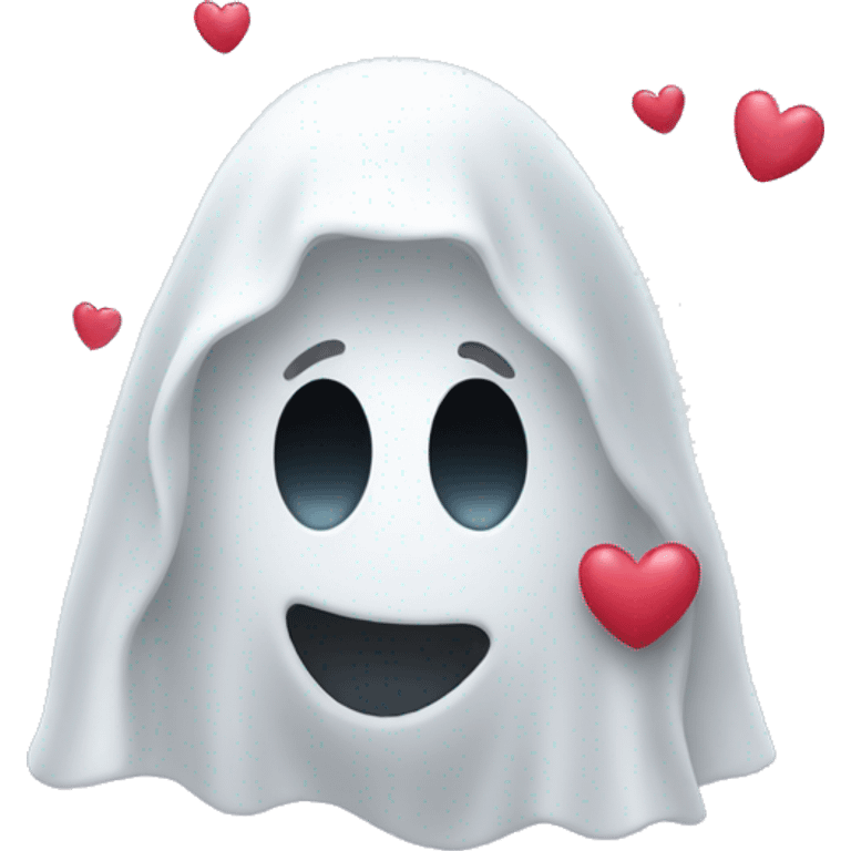 ghost with hearts emoji