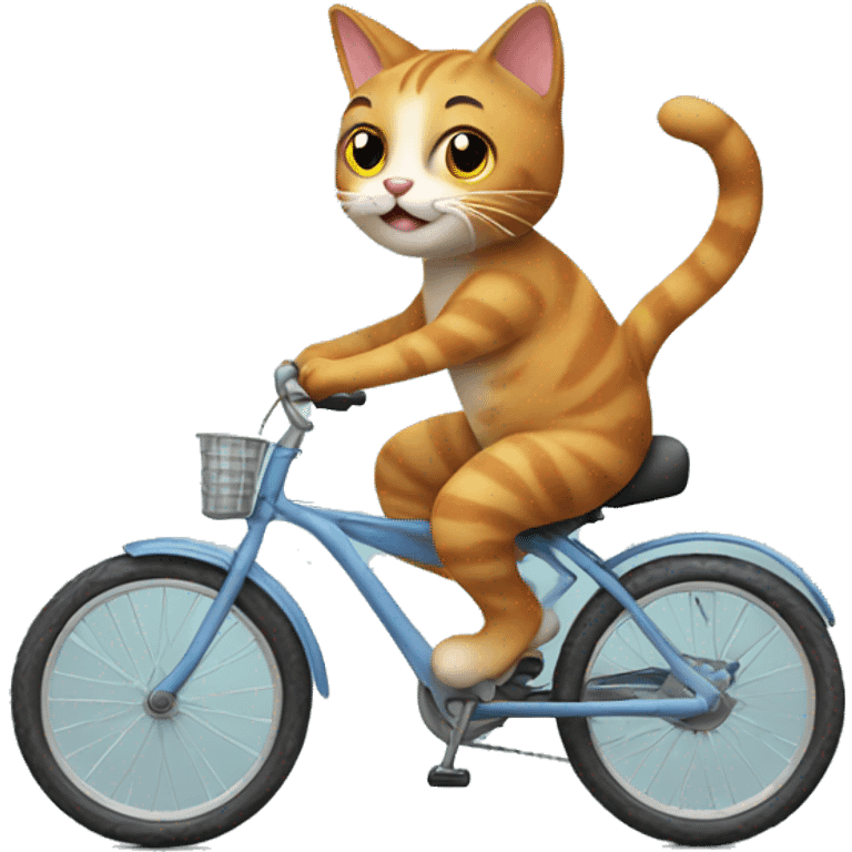 Cat riding a bike emoji