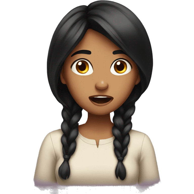 girl with black hair shocked emoji