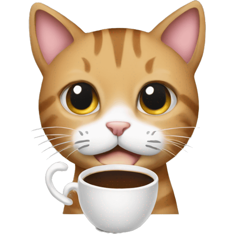 cat with coffee emoji