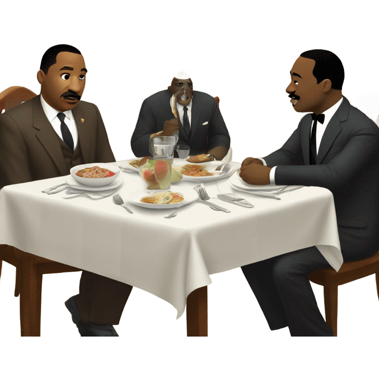 MLK jr. And a walrus having dinner  emoji