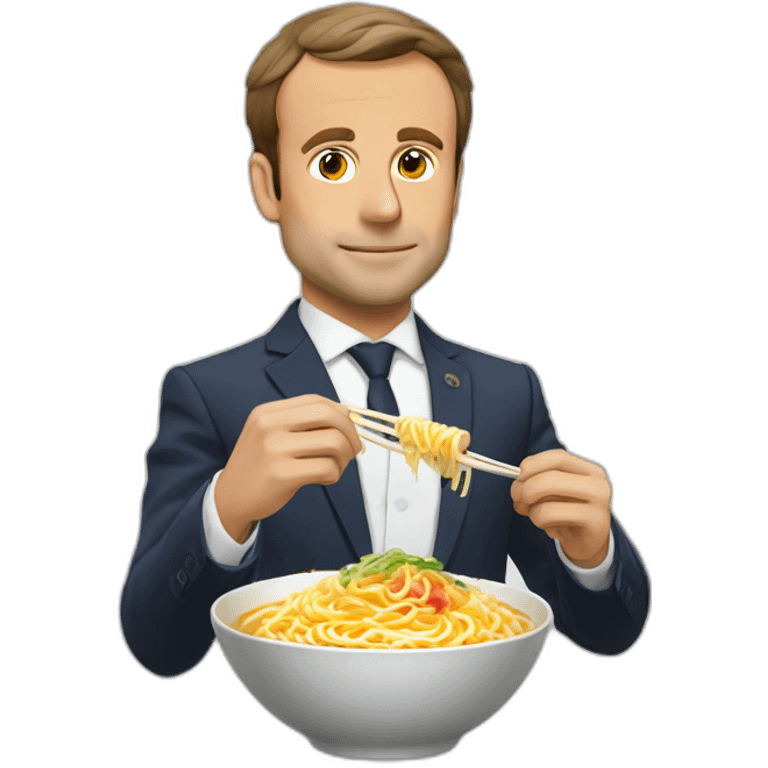 macron qui mange des ramen emoji