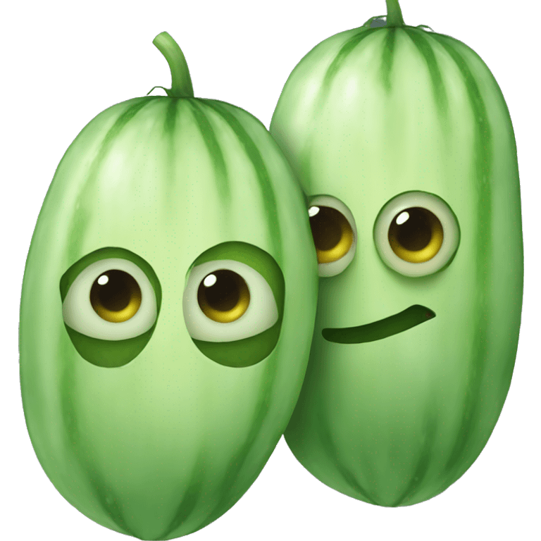 Emoji with cucumber eyes emoji