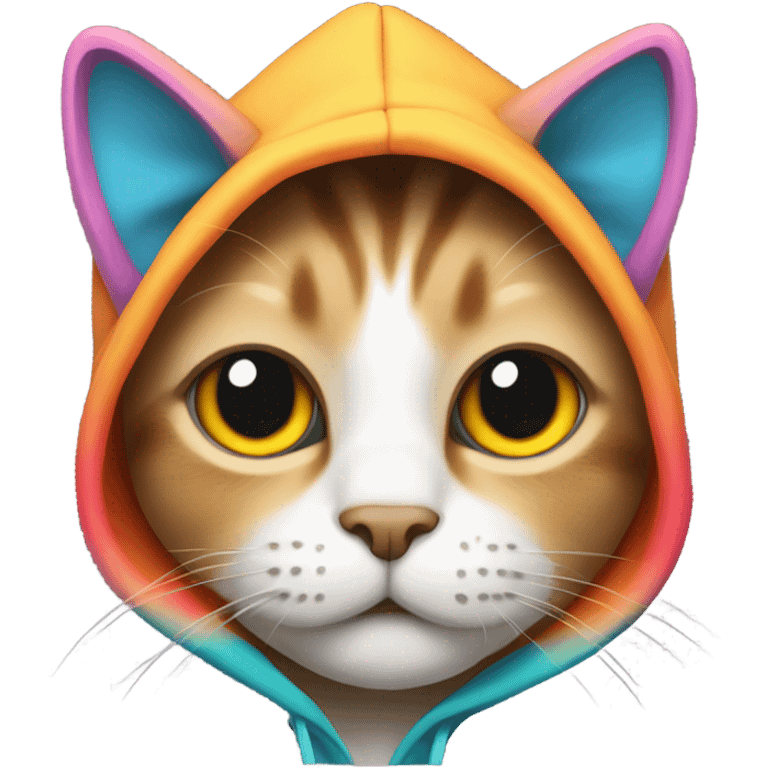 cat wears a hoodie emoji