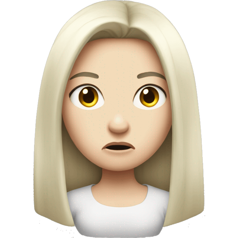 Angry pale girl with long black hair  emoji