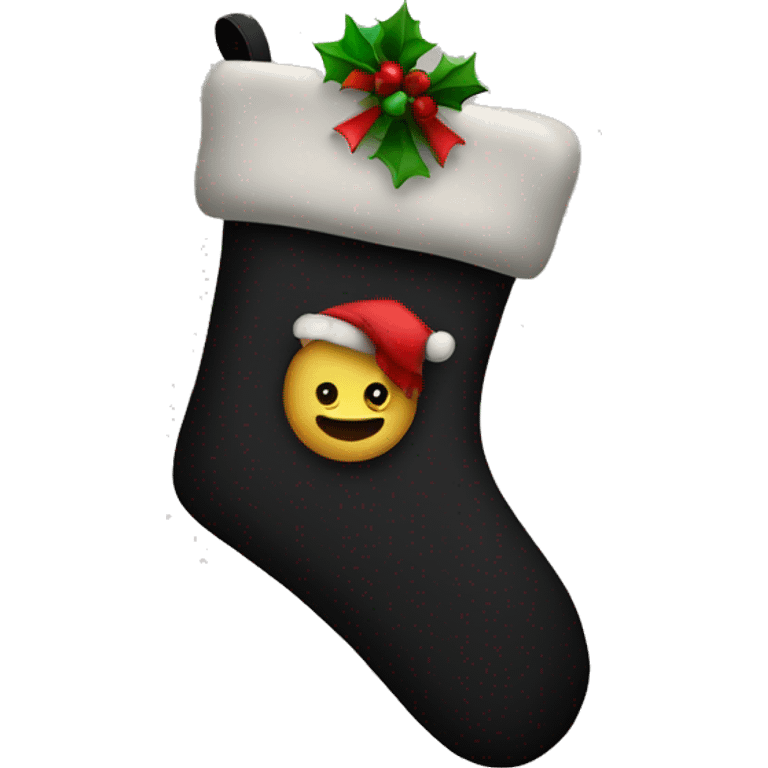 Black Christmas stocking emoji