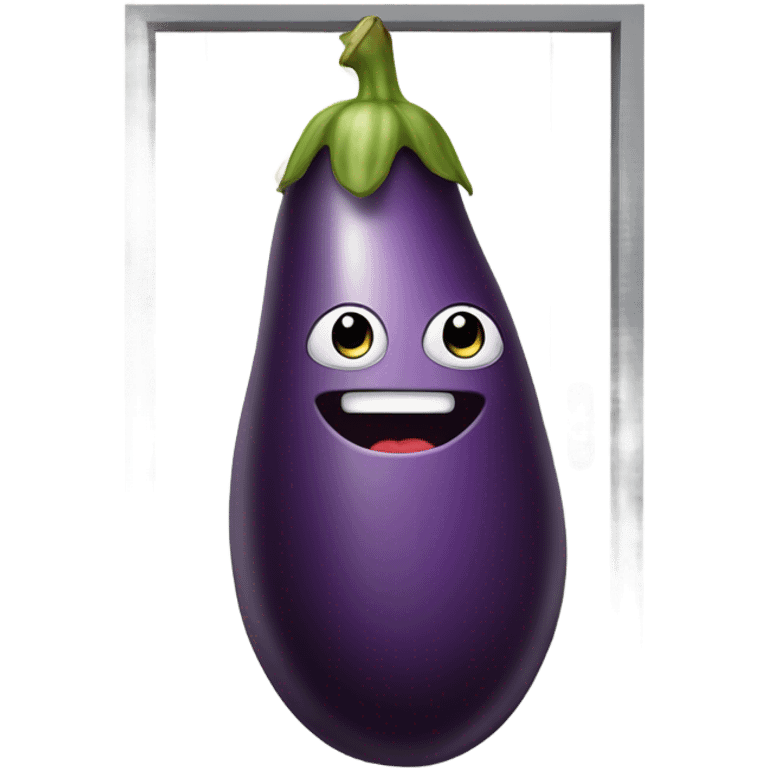 an eggplant entering a door emoji