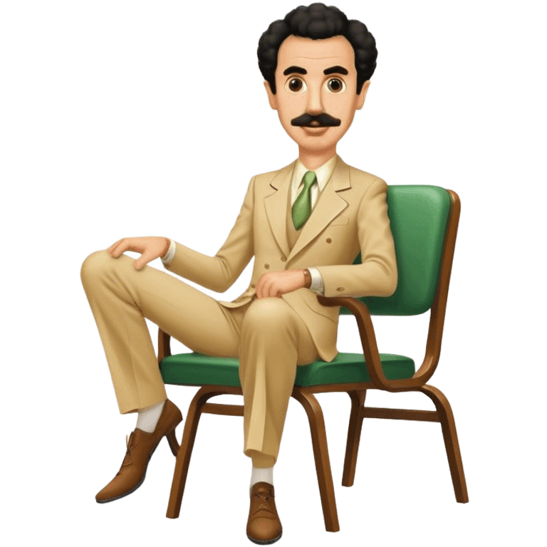 Borat sitting on dining chair emoji