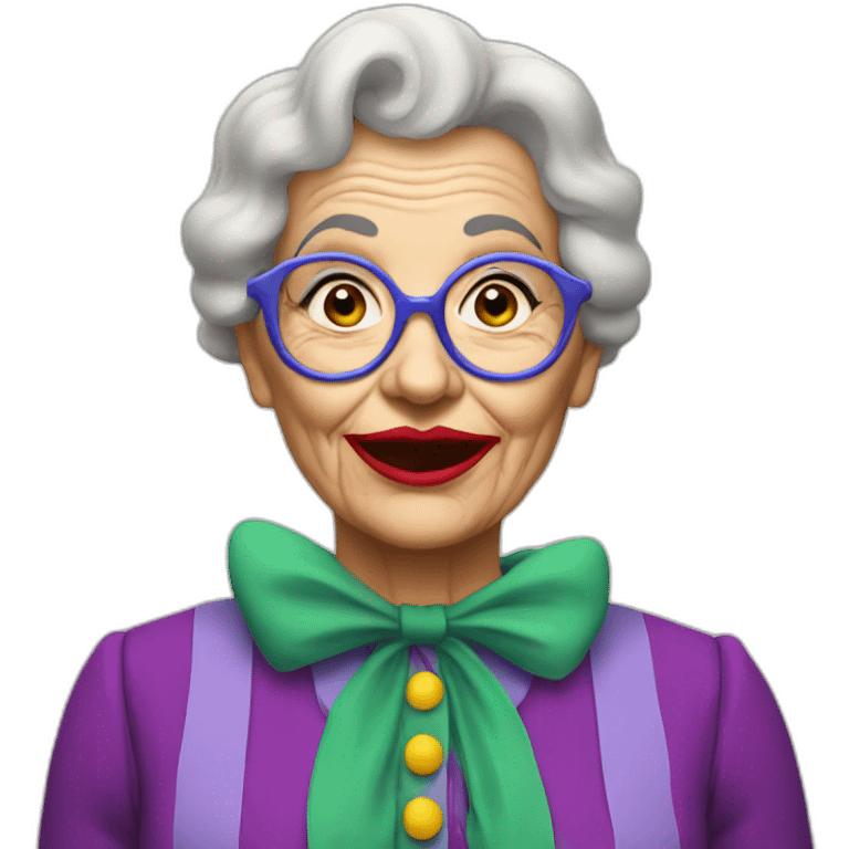 granny clown emoji