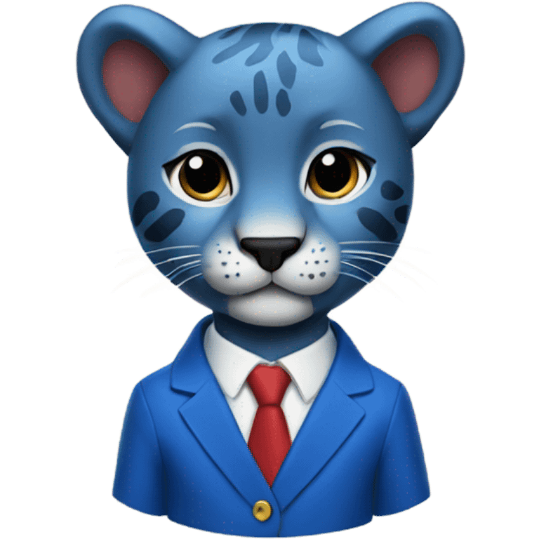 Cub panther wearing a blue blazer emoji