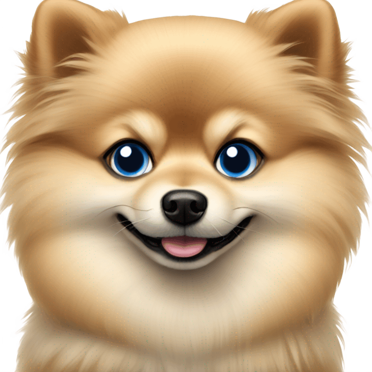 pomeranian dog black with blue eyes emoji