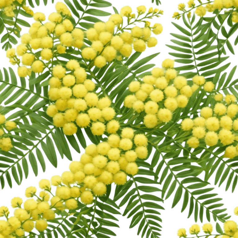 Cinematic Realistic Acacia Emoji, Bright and cheerful, with clusters of fluffy yellow flowers blooming along delicate branches. The wattle’s soft, fern-like leaves sway in the breeze, radiating a sense of warmth and joy. Soft glowing outline, capturing the essence of Australian sunshine, warmth, and beauty in a vibrant acacia tree! emoji