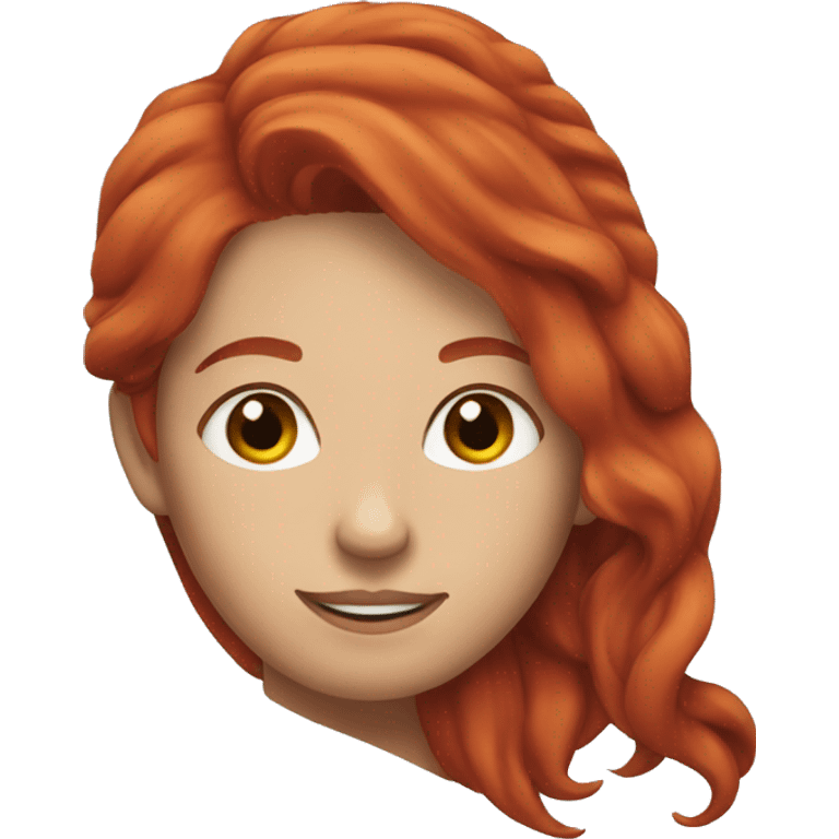 Woman tipping hand with red hair emoji