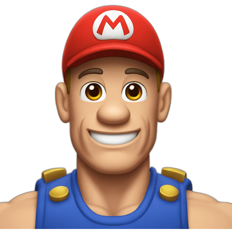 john cena wearing super mario cap emoji