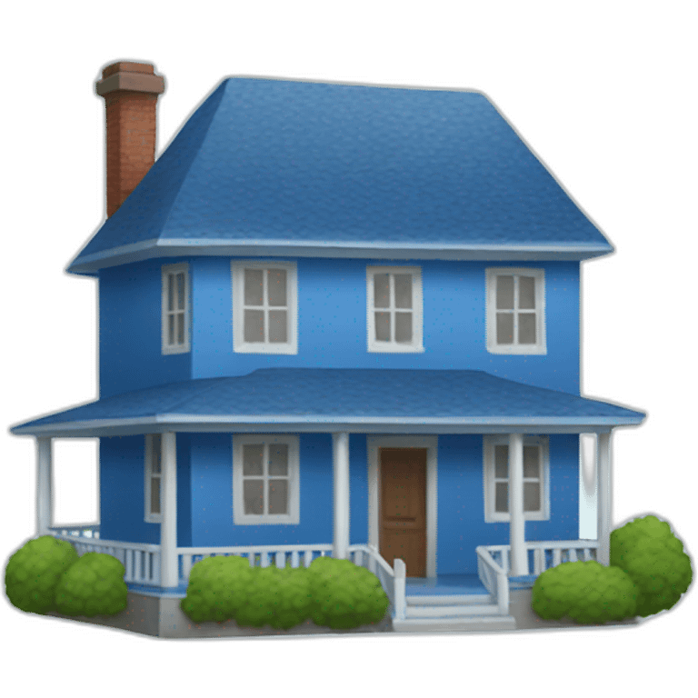 blue house emoji